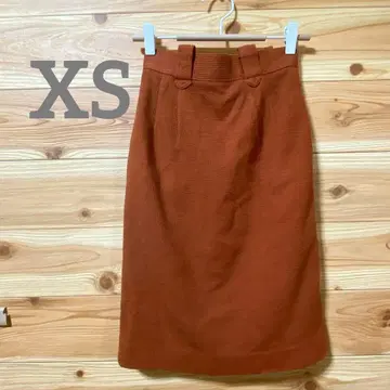 GAL HOUSE 오렌지 스커트 XS 사이즈 울 혼방 타이트 무릎 기장