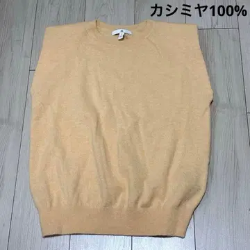 BR 바나나리퍼블릭 캐시미어 100% 슬리브리스 니트 베스트 오렌지