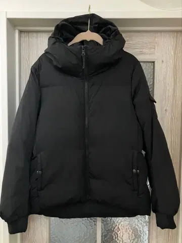 coen 블랙 후드 부착 다운 자켓 L 사이즈