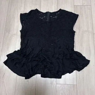 1% shuhei ogawa 레이스 슬리브리스 블라우스 티어드 프릴