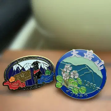 미쓰미네산, 오타케산 핀 배지 2개 세트