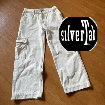 리바이스 실버 탭 배기 카고 화이트 데님 팬츠