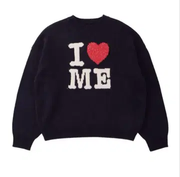 I LOVE ME 니트 스웨터 긴팔 블랙