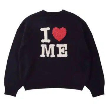 I LOVE ME 니트 스웨터 긴팔 블랙
