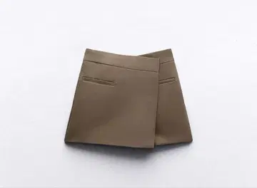 ZARA 스코트 스트라이프 팬츠 비대칭 스코트