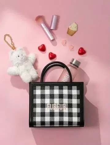 체크 무늬 숄더백