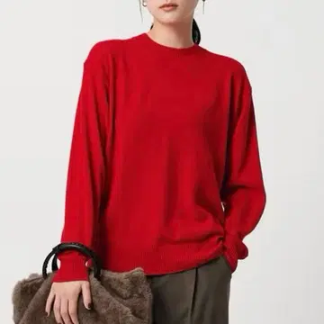 [ 새상품 ] 울 캐시미어 천축 크루넥 니트 풀오버 워셔블