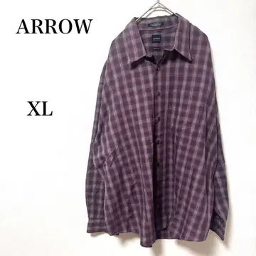 빈티지 ARROW 애로우 퍼플 계열 체크 무늬 긴팔 셔츠