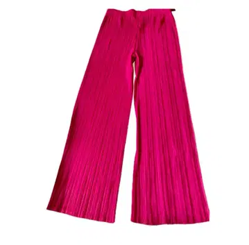 컨디션 최상 마젠타 핑크 플리츠 캐주얼 팬츠 프리 사이즈