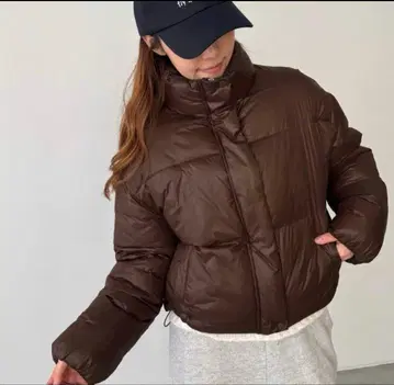 완판템 CANAL JEAN 브라운 충전솜 숏 기장 자켓