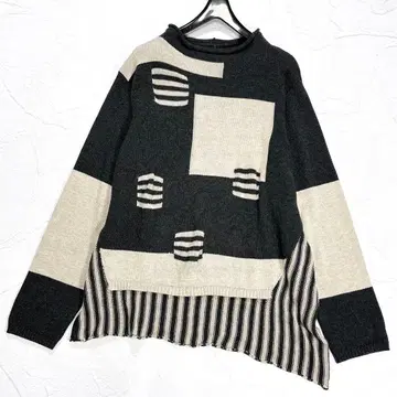 새상품급 지우 센소유니코 코튼 니트 튜닉 변형 롤넥