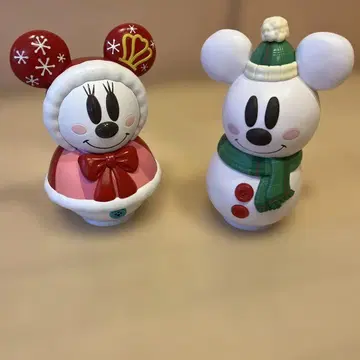 TDL 미키 미니 크리스마스 스태킹 피규어 2개 세트
