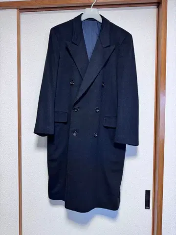 carven 더블 브레스트 체스터 코트 블랙