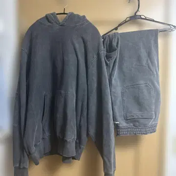 Kinema 피그먼트다이 맨투맨 블랙 사이즈 L 팬츠 M 세트