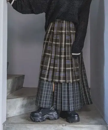 PAGEBOY 디자인 체크 스커트