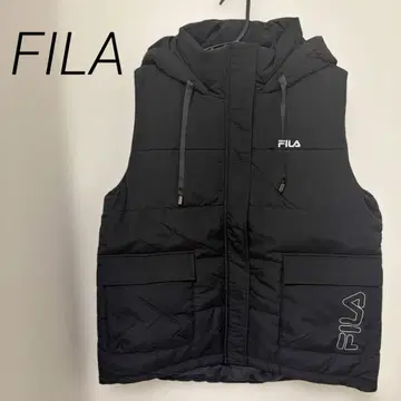 새상품 택 FILA 블랙 다운 베스트 후드 아우터 자켓 M