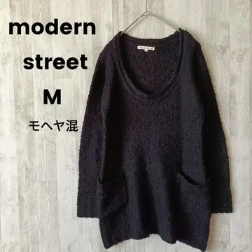 modern street 모헤어 혼방 롱 니트 블랙 M 라메