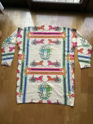 말과 자동차 프린트 긴팔 니트 M-L