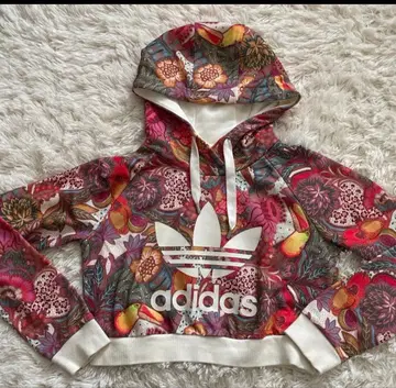 adidas 오리지널스 꽃무늬 크롭 후드티