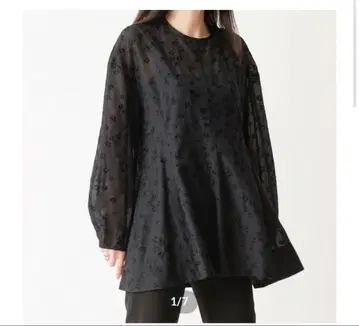 24SS 씨마리 cccmalie 자수 긴팔 블라우스 상의 블랙