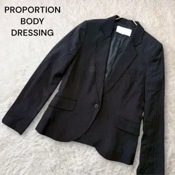 프로포션 바디 드레싱 자켓 싱글 스트라이프 블랙 M