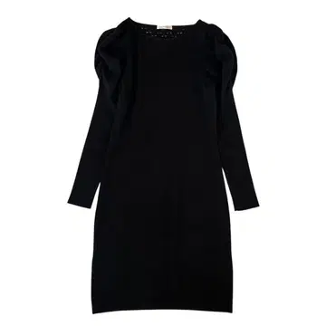 캐시미어 캐시미어 캐시미어 백 레이스 니트 원피스 블랙