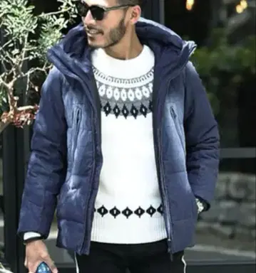 roshell/하이넥/데님 다운 자켓/다운 페더/XL