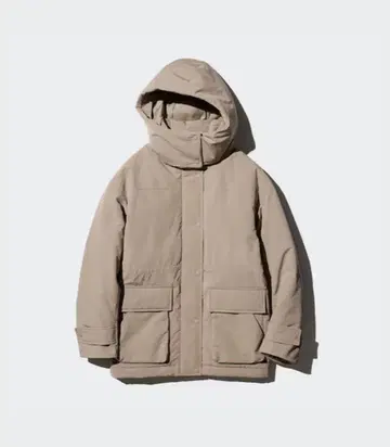 새상품 UNIQLO 후드 부착 베이지 다운 자켓 XL