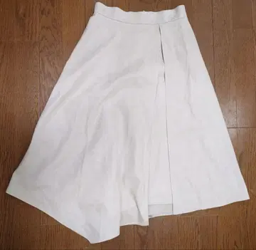 라이트 그레이 플레어 롱 스커트