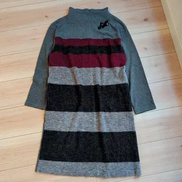 PICONE 피코네 울 긴팔 니트 원피스 40 장식 포함 그레이