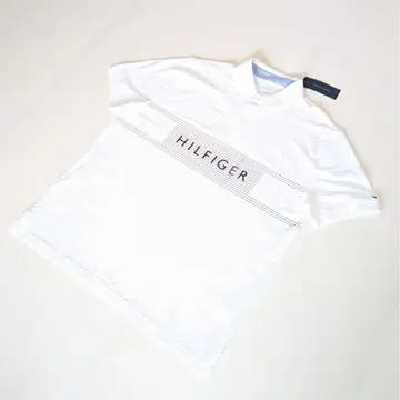 타미 힐피거 피케 셔츠 L 화이트 로고