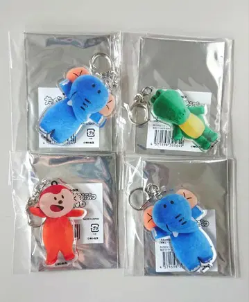 타베코 동물 실사 아크릴 키링 4개 세트