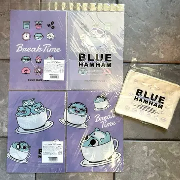 블루햄햄 파우치 클리어 파일 새상품 미개봉 한정판 레어