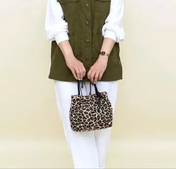 쿠코 레오파드 토트백