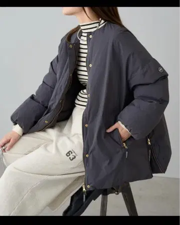 퓨어세신 프렌치 덕 다운 사이드 지퍼 자켓 미사용 새상품