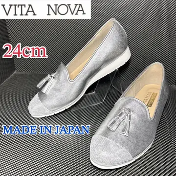 새상품 VITA NOVA 태슬 슬립온 천연 가죽 일본제 실버 24cm