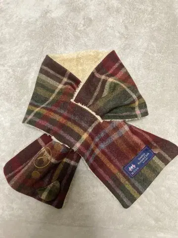 리락쿠마 MOON 콜라보 체크 머플러