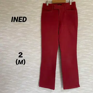 이네드 INED 스트레치 데님 팬츠 [ M ] 캐주얼 페미닌 신축 레드