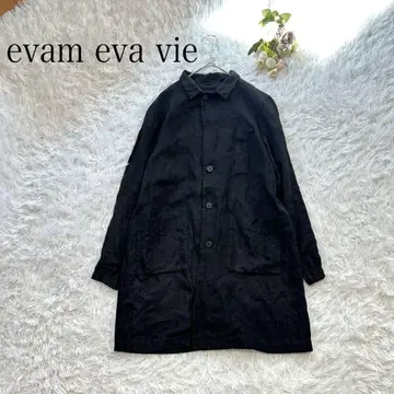 evam eva vie 린넨 셔츠 원피스 긴팔 블랙 루즈핏 린넨