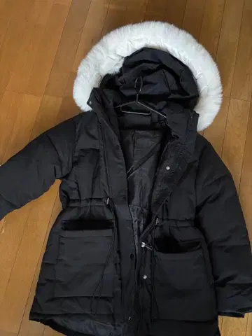 GIENGE 허리 쉐이프 퍼 다운 자켓