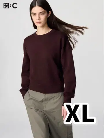 [ 새상품급 ] UNIQLO 스무스 코튼 크루넥 스웨터 와인 XL