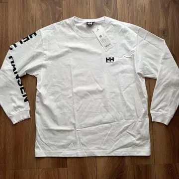 헬리한센 로고 롱T 화이트 긴팔