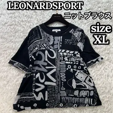 레오나르 스포츠 여성용 반팔 니트 블라우스 올 패턴 라이트 스톤 XL