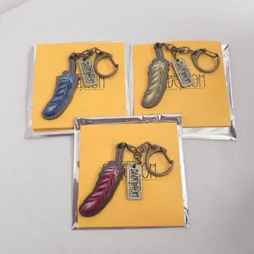 미세스 가챠 깃털 키링 빨간색 옐로우 컬러 파랑 세트