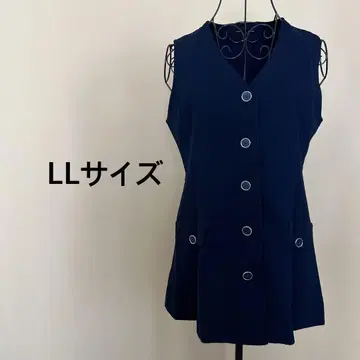 여성용 베스트/네이비 컬러/네이비/앞 버튼/무지/심플