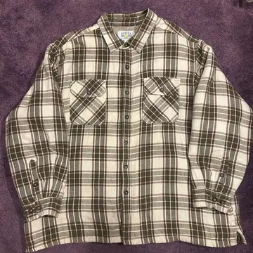 안쪽 보아 체크  자켓 ALASKA 브라운 올리브