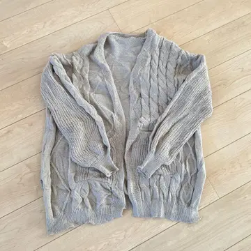 케이블 니트 [3XL] 가디건 베이지 계열 롱 겉옷 루즈핏