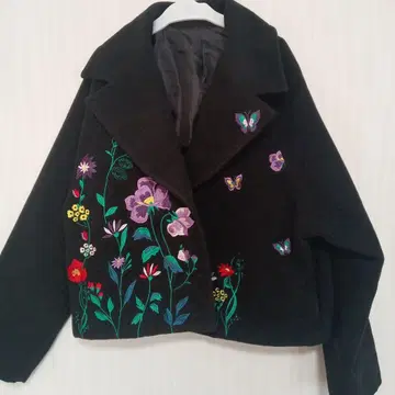 꽃무늬 자수 오버 사이즈 자켓