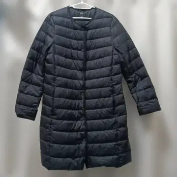 [ L ] 울트라 라이트 다운 노카라 코트 UNIQLO 블랙 주머니 포함