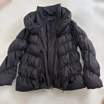 블랙 다운 자켓 더블 지퍼